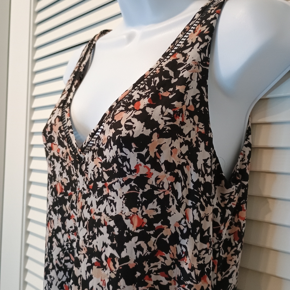 White House Black Market Floral Maxi and Mini Dress - Black and Pink Size 6 - Picture 3 of 11